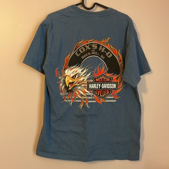 Harley Davidson Motorcycles Vintage Blue Rock Hill, SC Graphic T-shirt size M - Picture 10 of 16